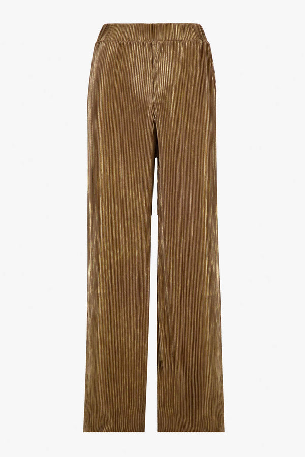 Zusss Plisse Broek Champagne Goud