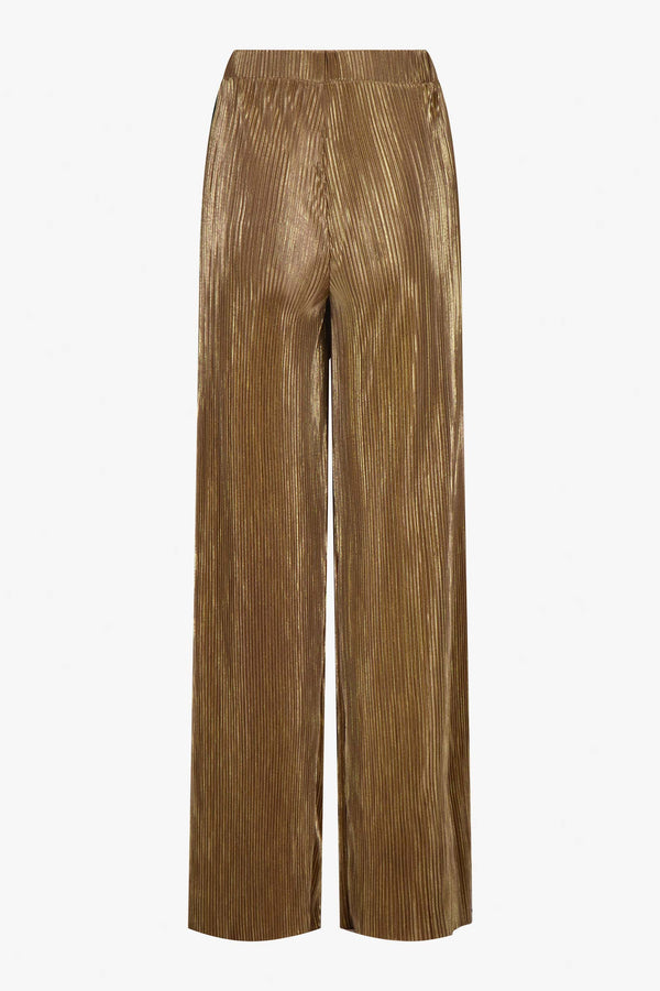 Zusss Plisse Broek Champagne Goud