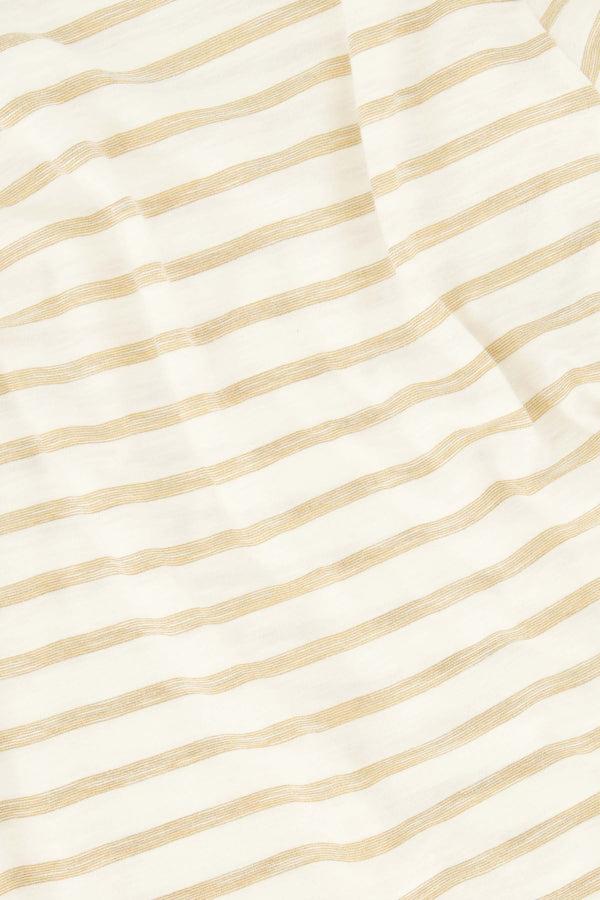 Zusss Pofmouw Top Gestreept Jersey Off White / Ecru