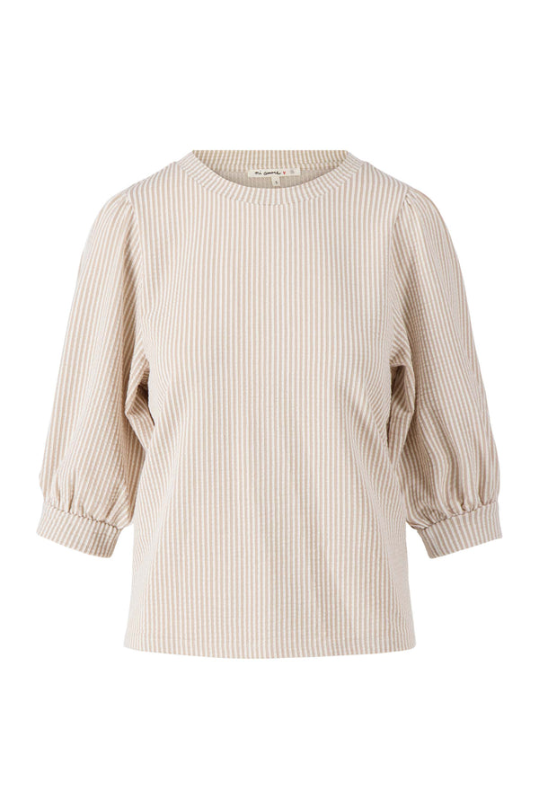 zusss pofmouw top gestreept off white / ecru