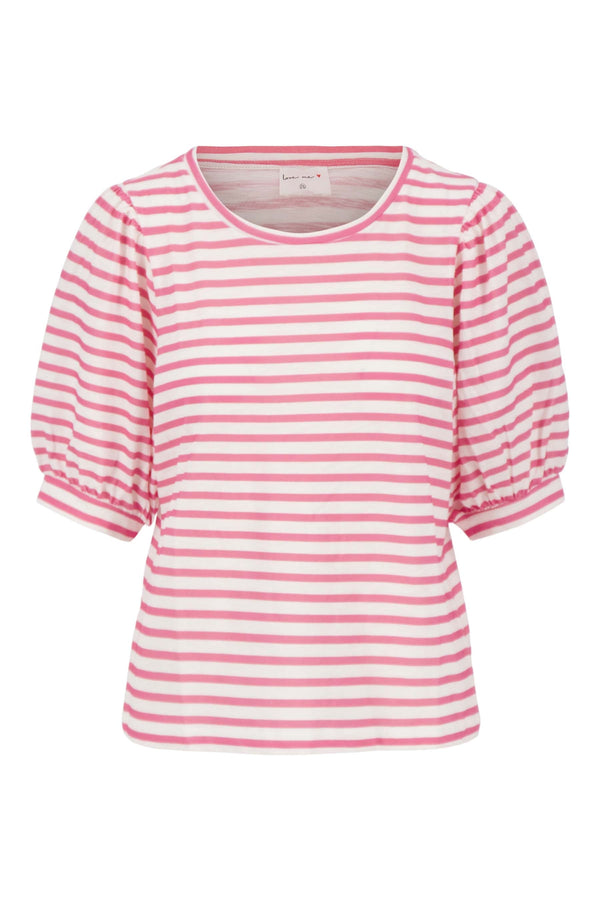 Zusss Pofmouw Top Met Streep Fel Roze / Wit