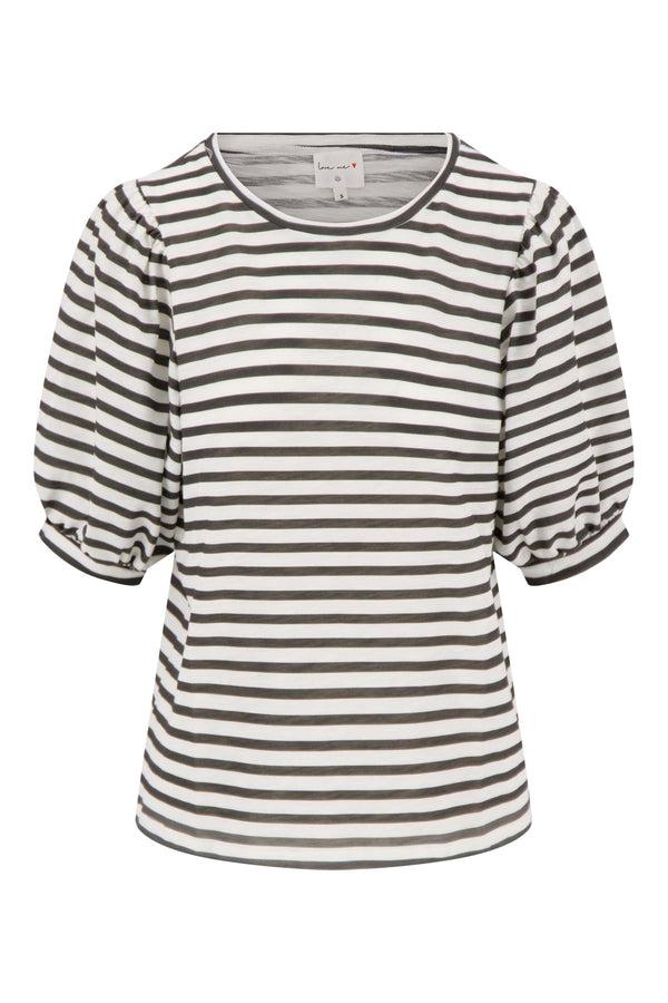 Zusss Pofmouw Top Met Streep Off White / Zwart