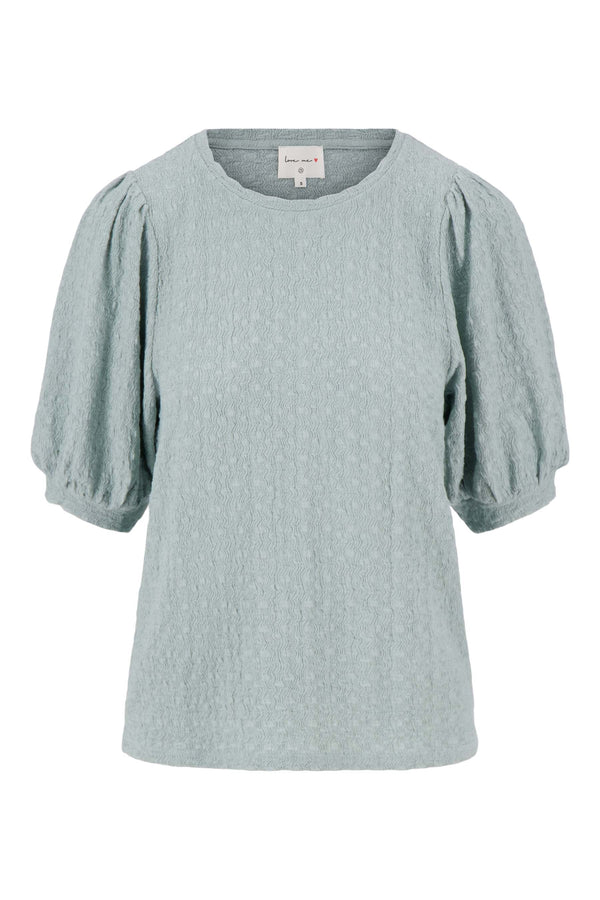 Zusss Pofmouw Top Van Crinkle Stof Vergrijsd Blauw