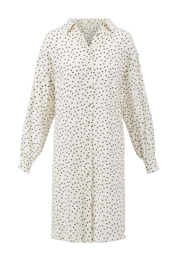 zusss polkadot jurk off white / zwart