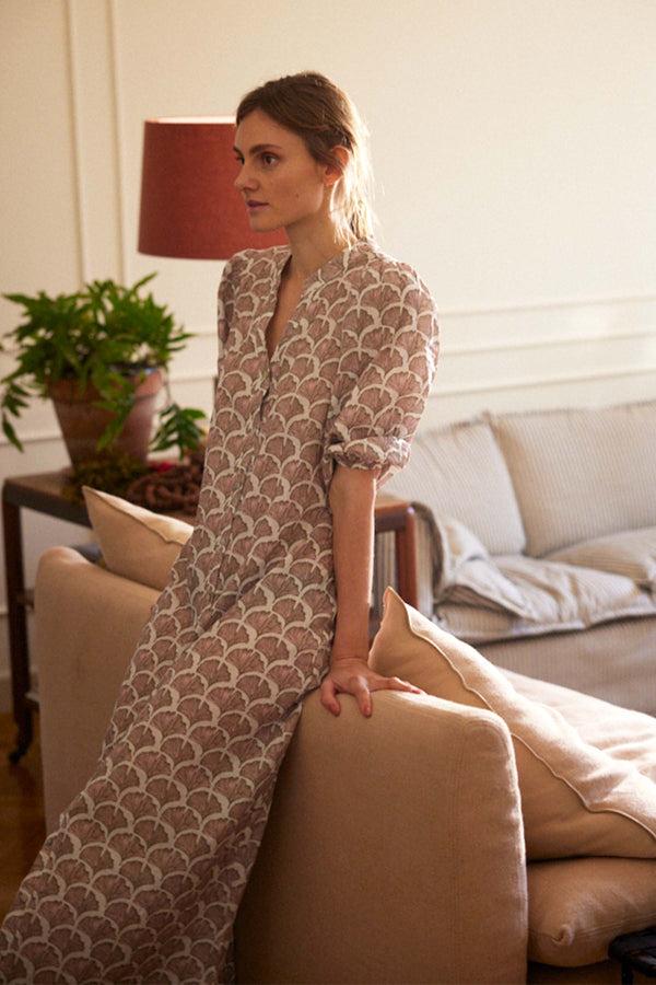 zusss print jurk met korte mouwen multicolor