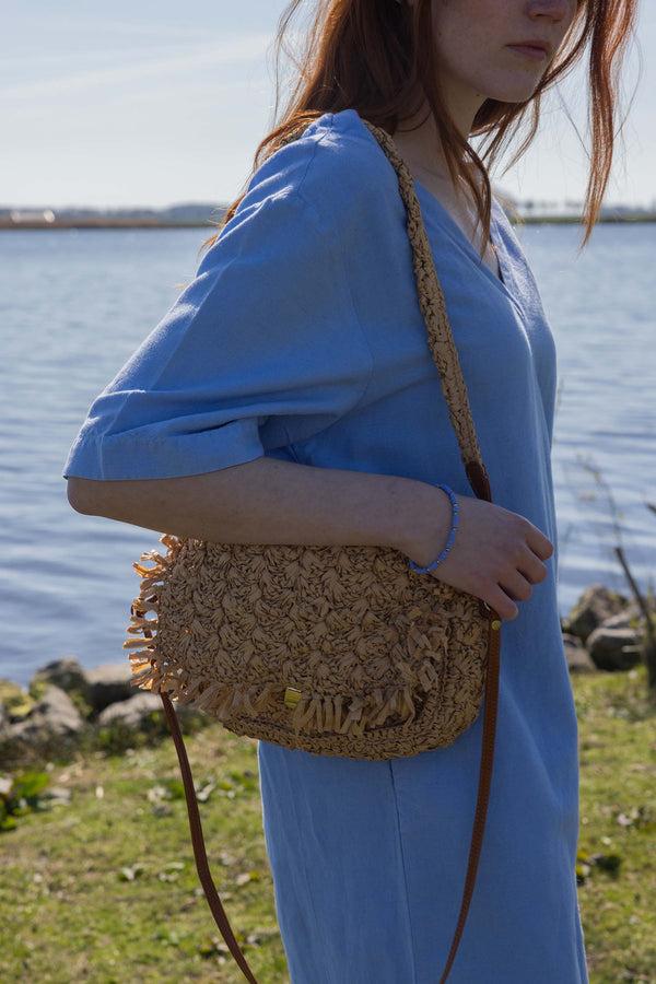 Zusss Raffia Schoudertas Met Fringe Sahara