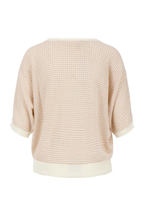 Zusss Ronde Hals Brei Trui Met Lurex Sahara / Wit