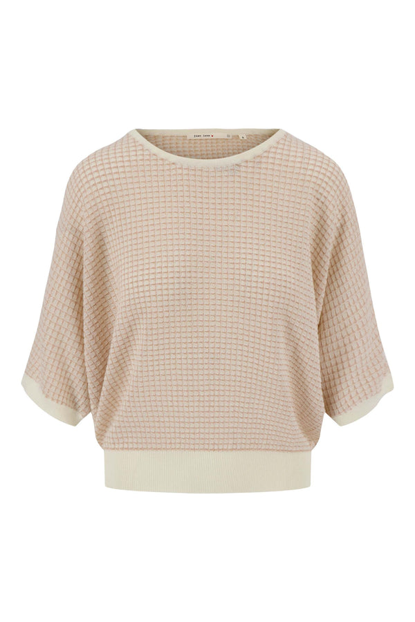 zusss ronde hals brei trui met lurex sahara / wit