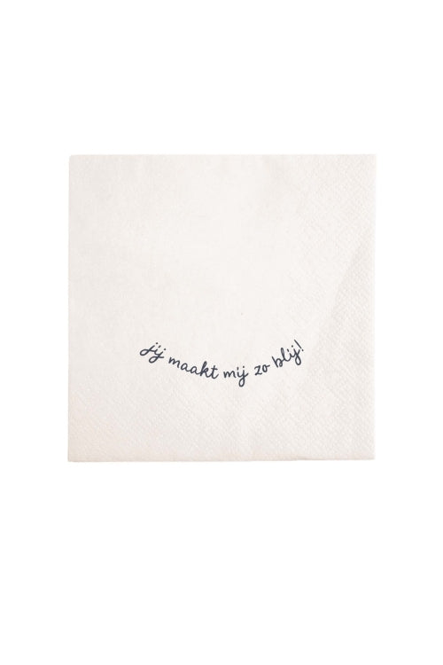 zusss servetten 12 5x12 5cm wit / zwart