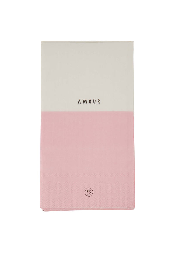 Zusss Servetten Amour 11x20cm Wit / Roze