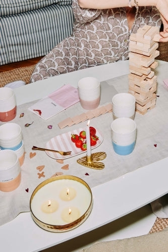 zusss servetten amour 11x20cm wit / roze