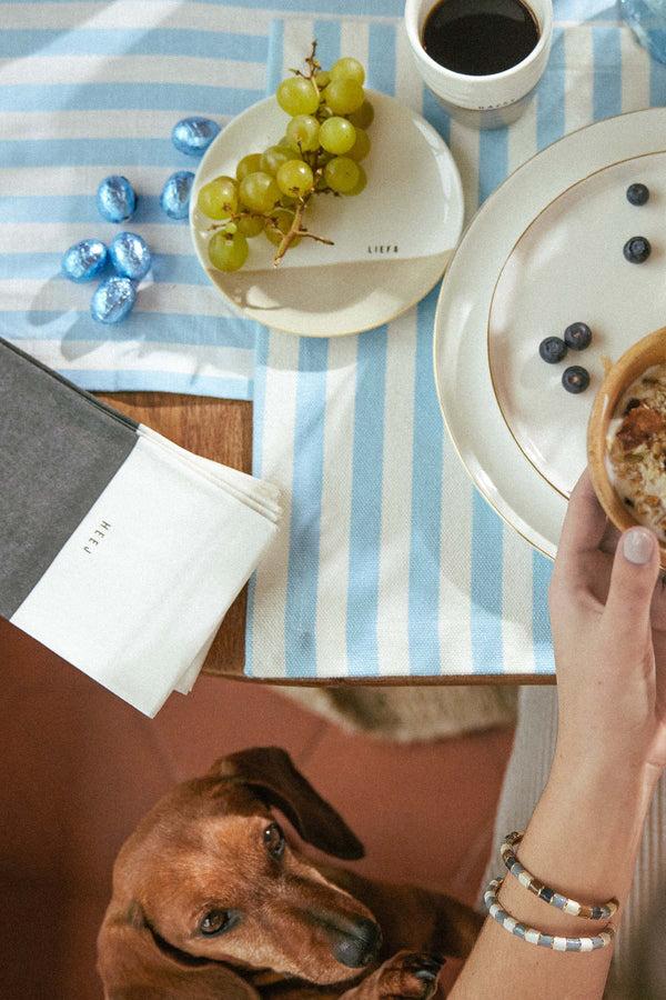 zusss servetten heej 11x20cm wit / antracietgrijs