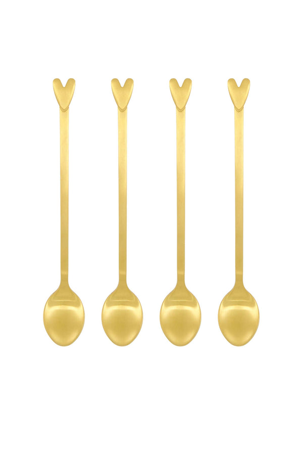 zusss set 4 lepels hartje goud