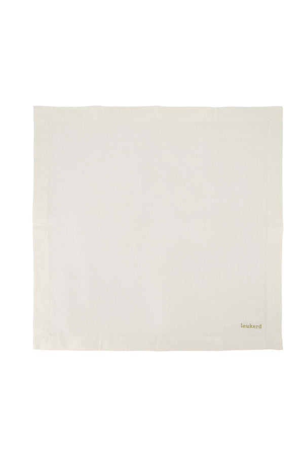 Zusss Set Van 2 Servetten Wit / Goud