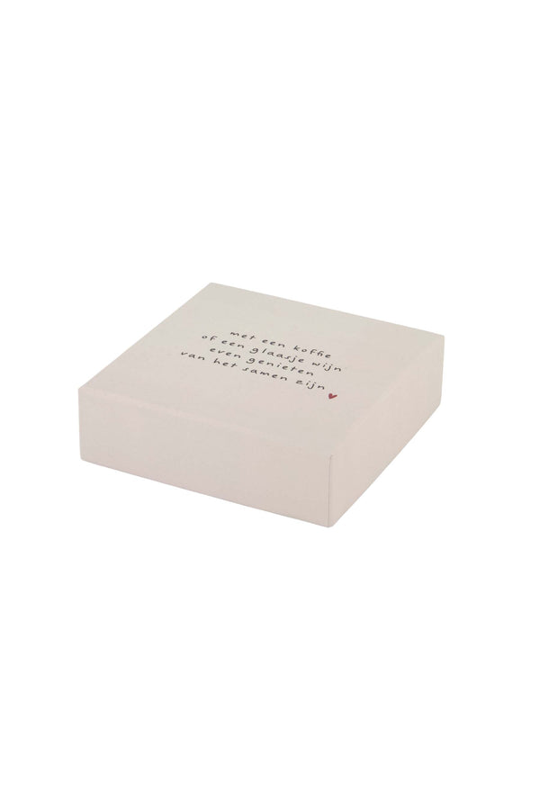 Zusss Set Van 6 Onderzetters Met Tekst Rood