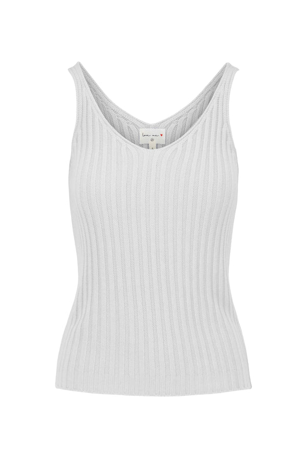 zusss singlet gebreid in rib off white