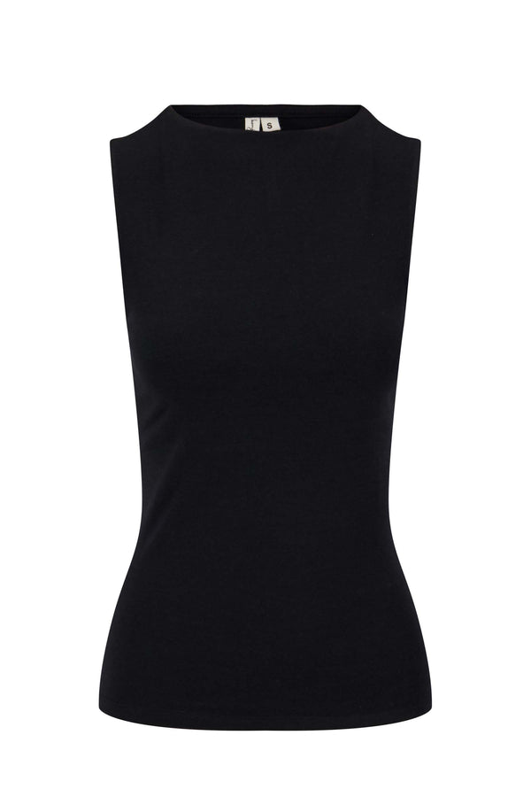 zusss singlet met boothals zwart