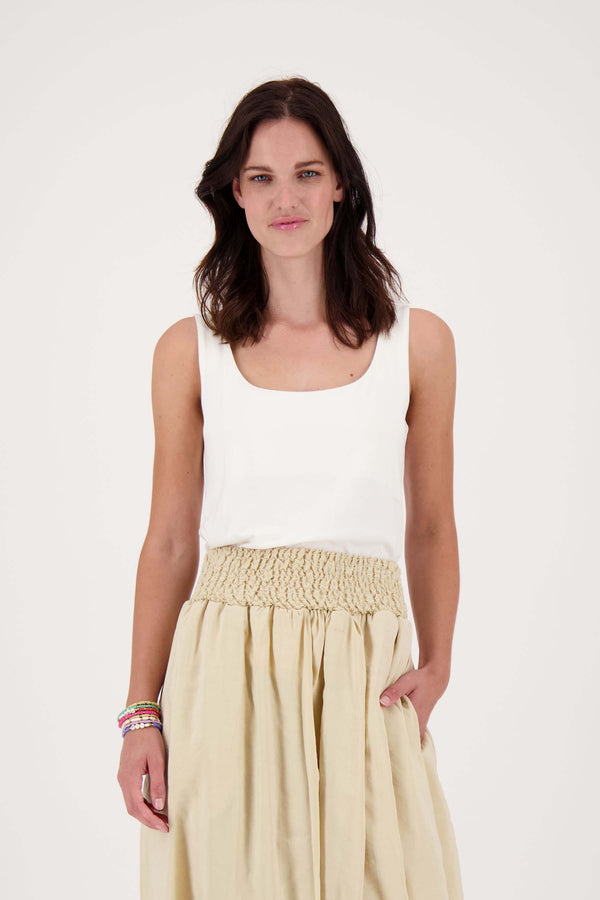 Zusss Singlet Van Polyamide Stof Off White
