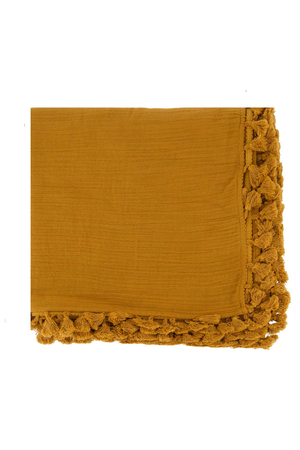 Zusss Sjaal In Crincle Katoen Met Kwastjes Camel