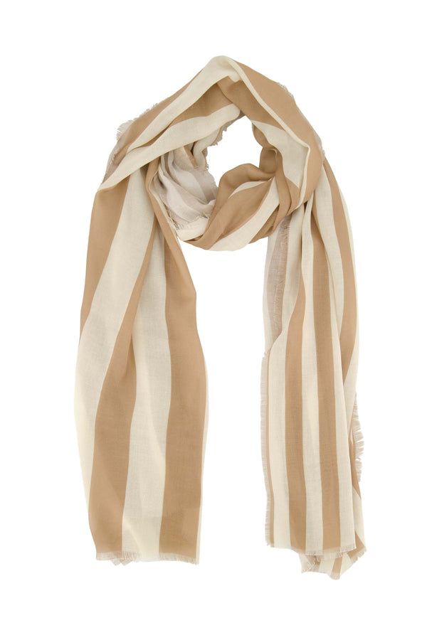 zusss sjaal met streep off white / taupe