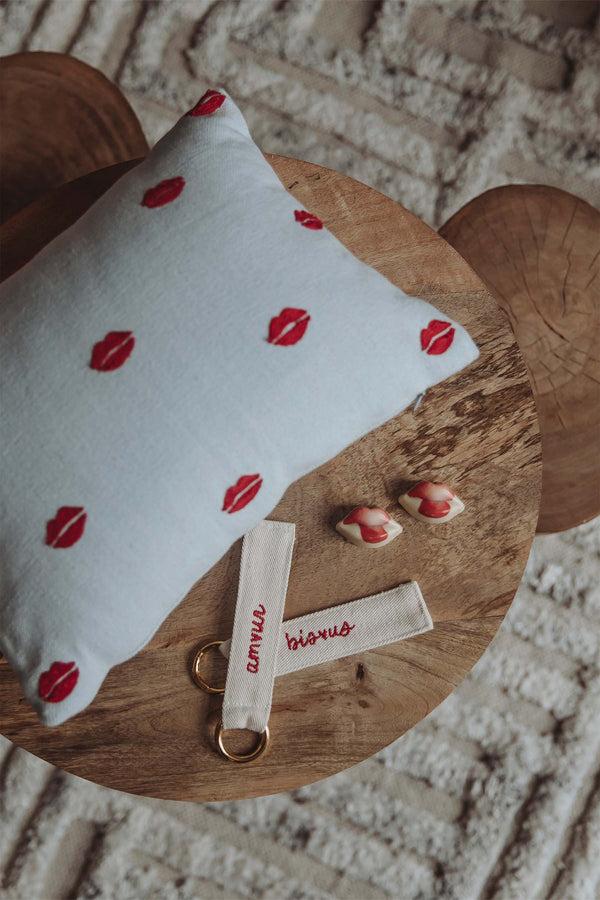 zusss sleutelhanger amour wit / rood