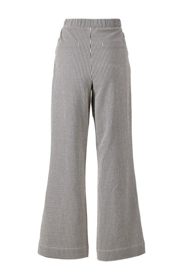 Zusss Streep Broek Wijd Model Wit / Donkerblauw