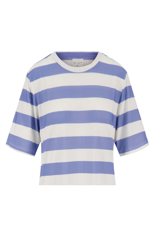 Zusss Streep T-shirt Lavenderblauw / White