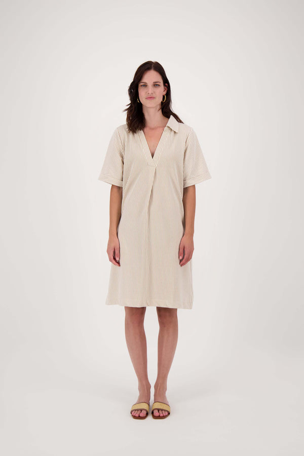 zusss streep tuniek van structuur stof sahara / wit