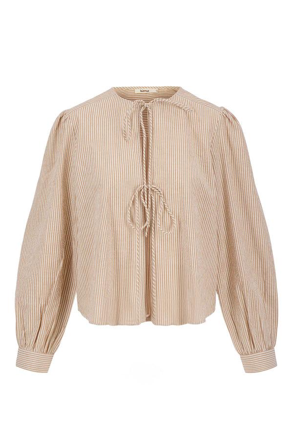 Zusss Strik Blousejasje Gestreept Off White / Ecru