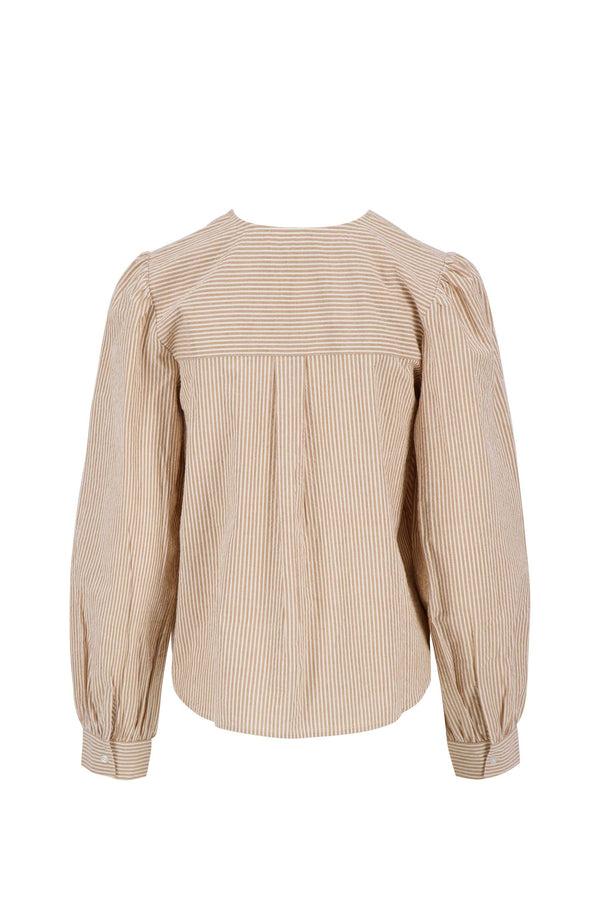 Zusss Strik Blousejasje Gestreept Off White / Ecru