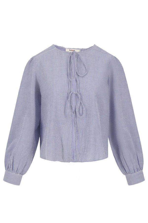 zusss strik blousejasje gestreept wit / donkerblauw