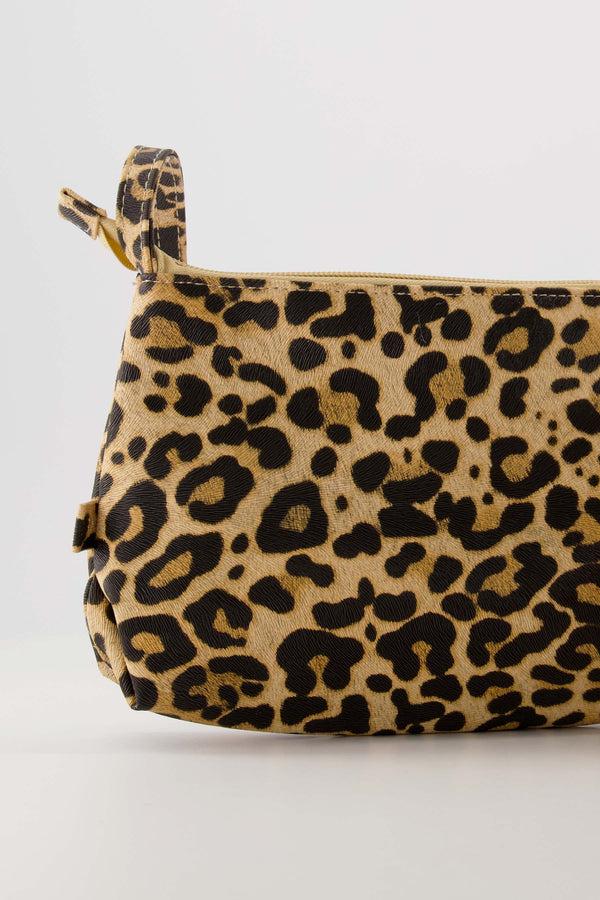 Zusss Suedine Schoudertas Panterprint Sahara / Zwart