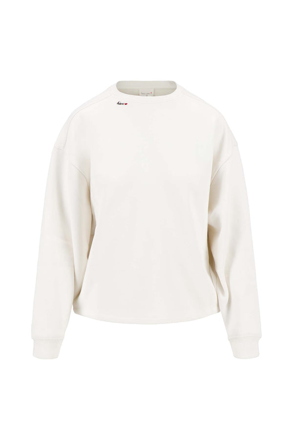 Zusss Sweater Met Borduur Hart Wit