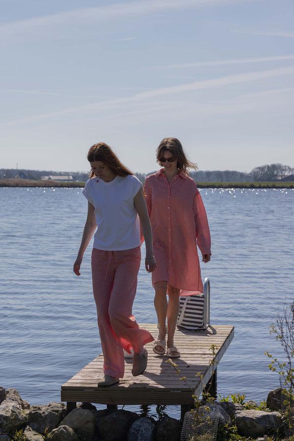 Zusss T-shirt Met Opgerolde Mouw Met Love Wit