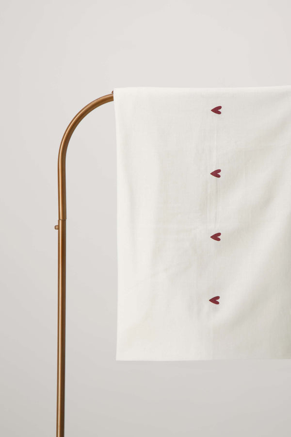 Zusss Tafelkleed Hartjes 250x150cm Wit / Rood