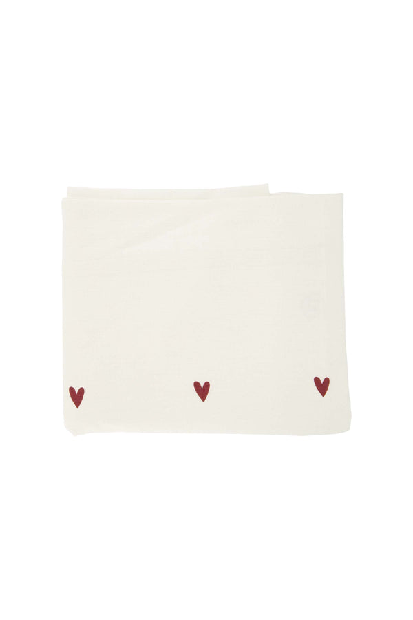 zusss tafelkleed hartjes 250x150cm wit / rood