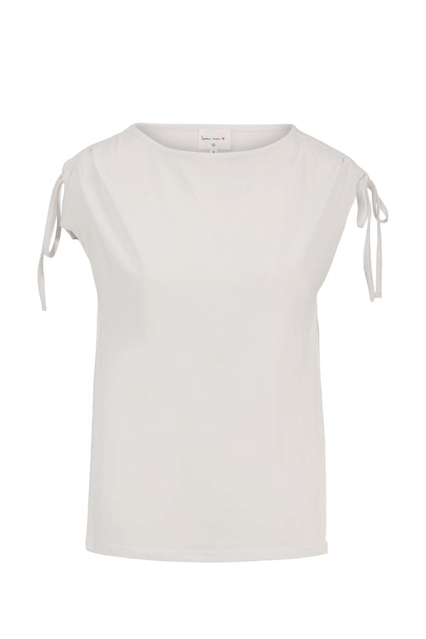 zusss top met schouder detail strik wit