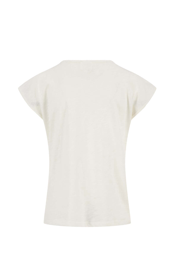 Zusss Top Slub Met V Hals Met Zak Off White