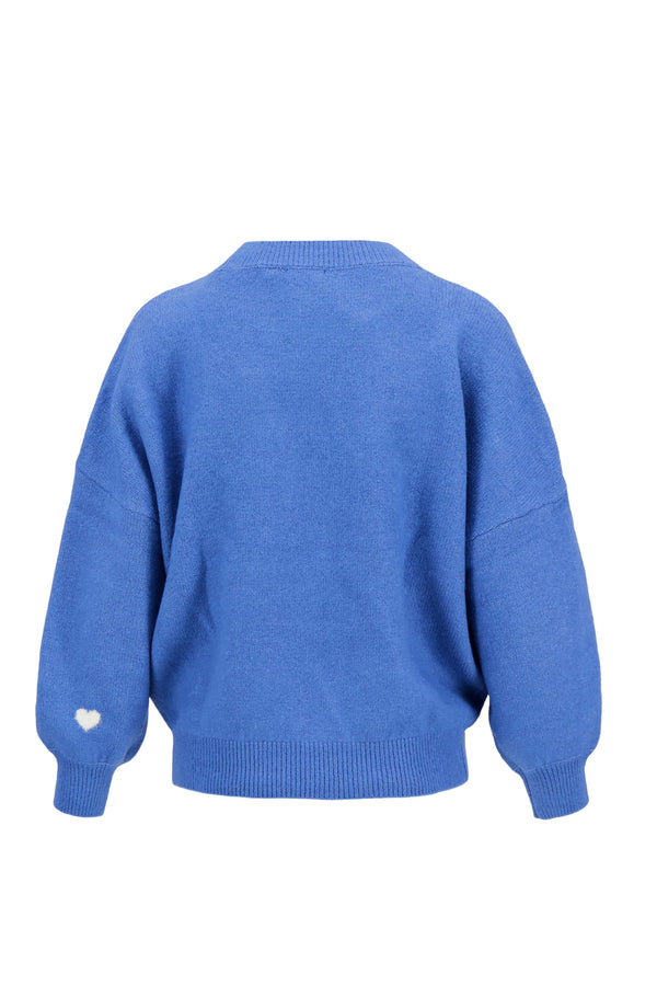 Zusss Trui Met Hartje Detail Blauw