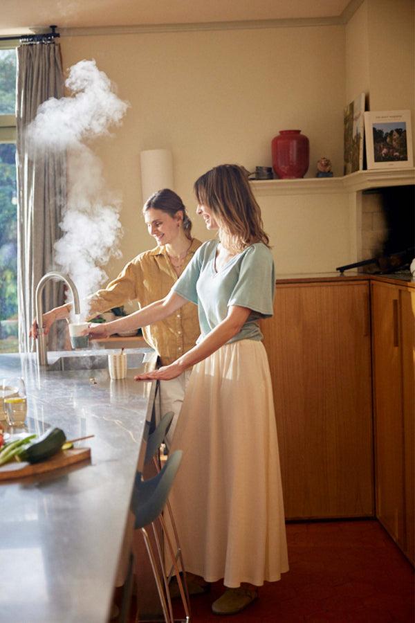 Zusss Trui Met Vlindermouw Grijsblauw