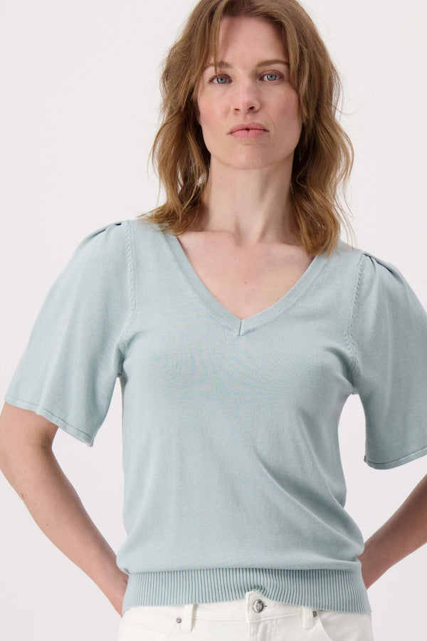 zusss trui met vlindermouw grijsblauw