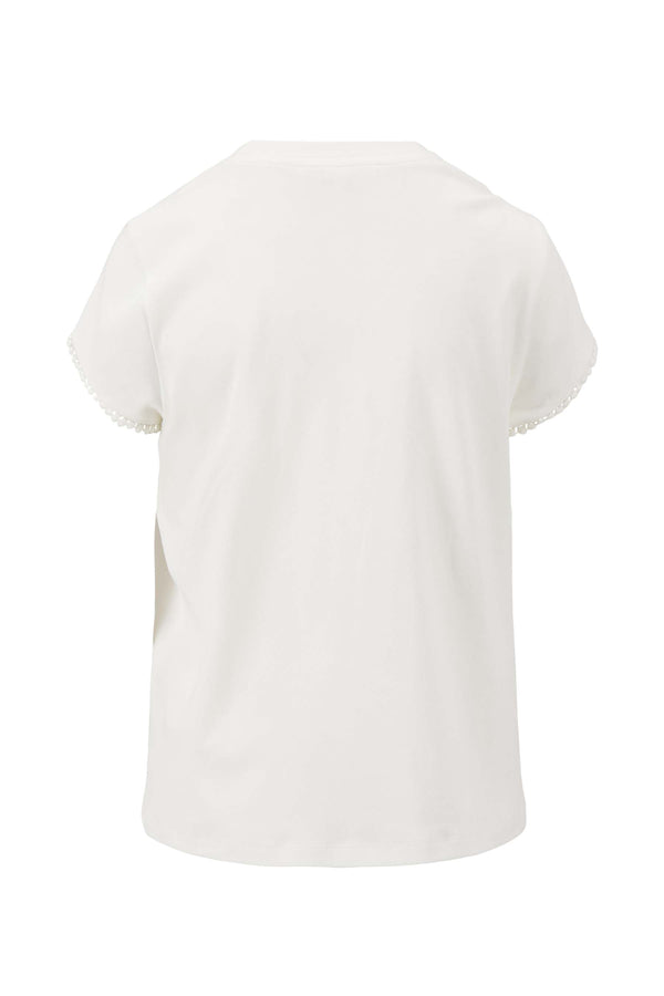 Zusss Tshirt Met Haak Detail Op Mouwen Wit