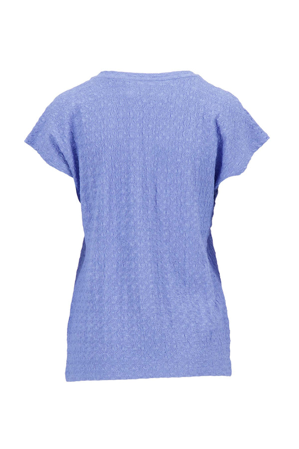 Zusss V Hals Top Van Crinkle Stof Lavenderblauw