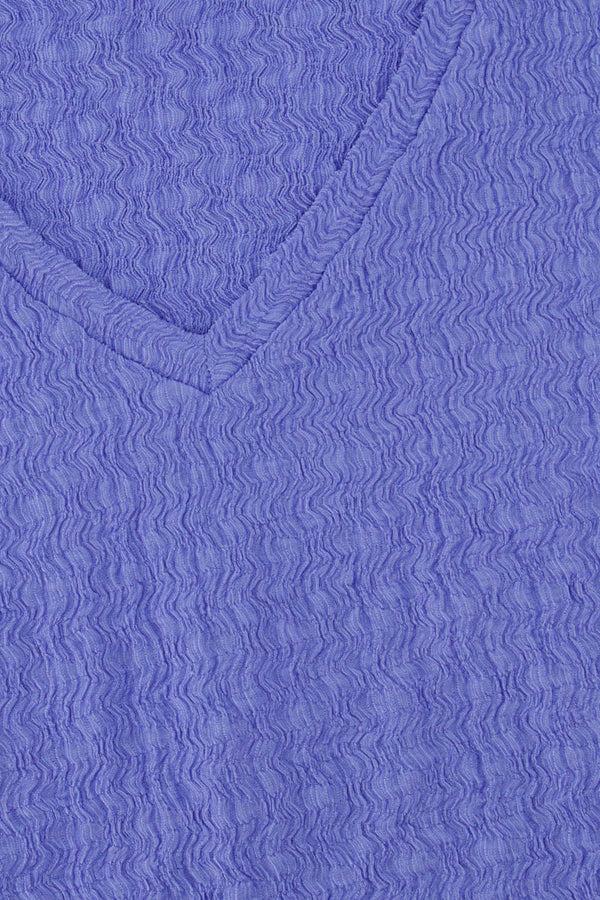 Zusss V Hals Top Van Crinkle Stof Lavenderblauw