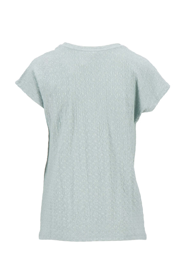 Zusss V Hals Top Van Crinkle Stof Vergrijsd Blauw