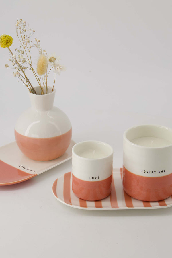 Zusss Vaasje Keramiek Wit / Blauw