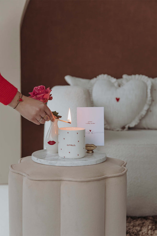 Zusss Vaasje Keramiek Wit / Rood