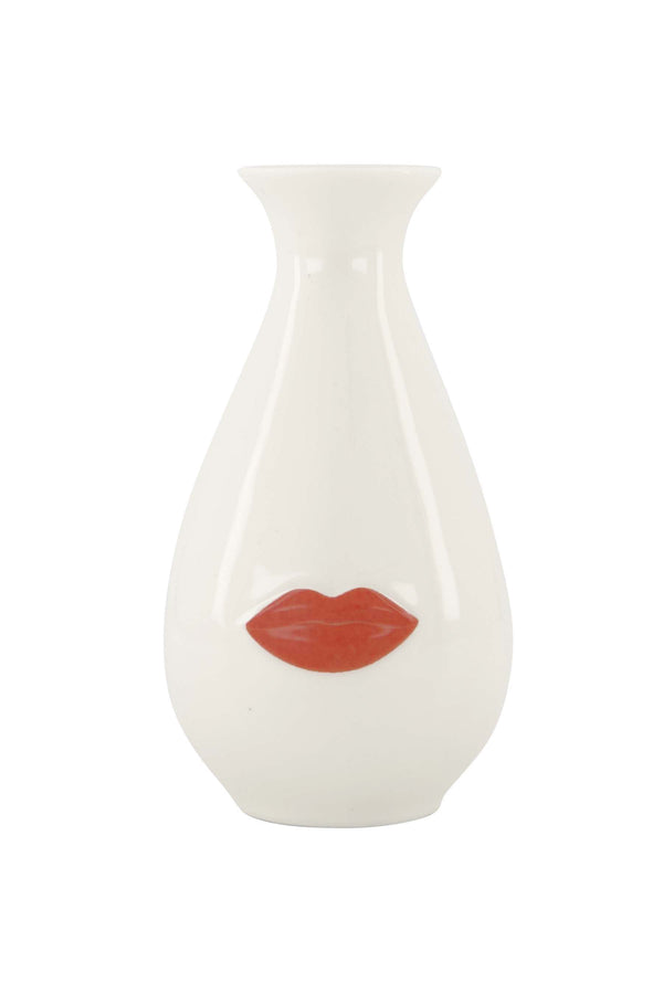 zusss vaasje keramiek wit / rood