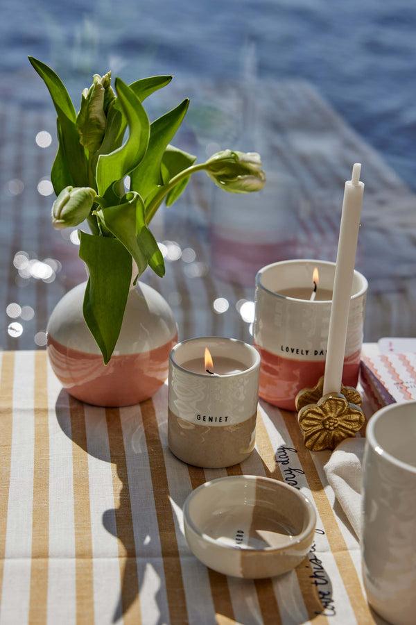 Zusss Vaasje Keramiek Wit / Roze