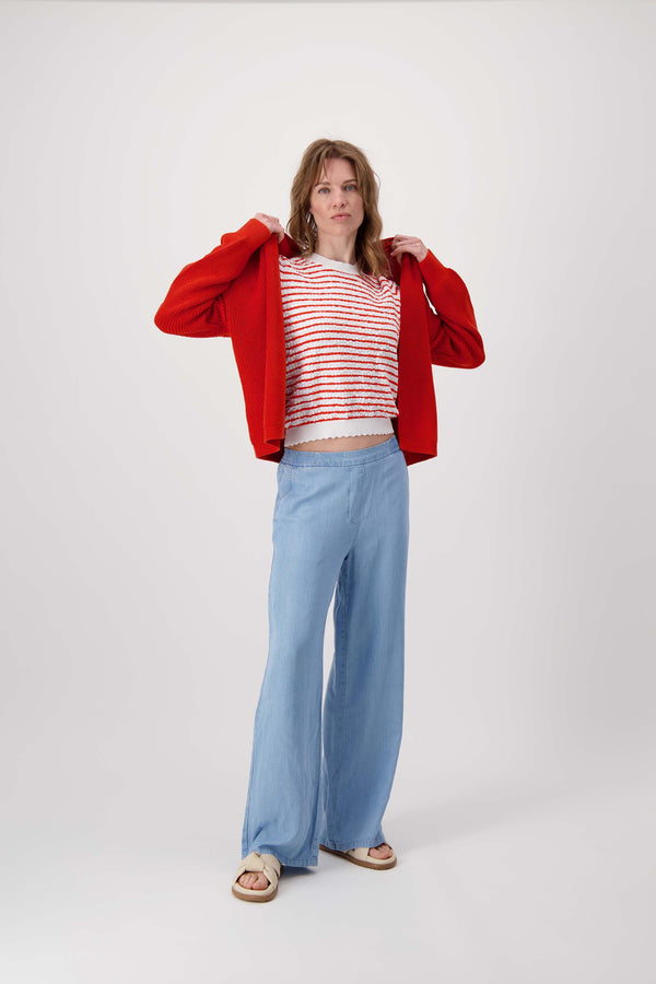 Zusss Vest Rib Oranjerood